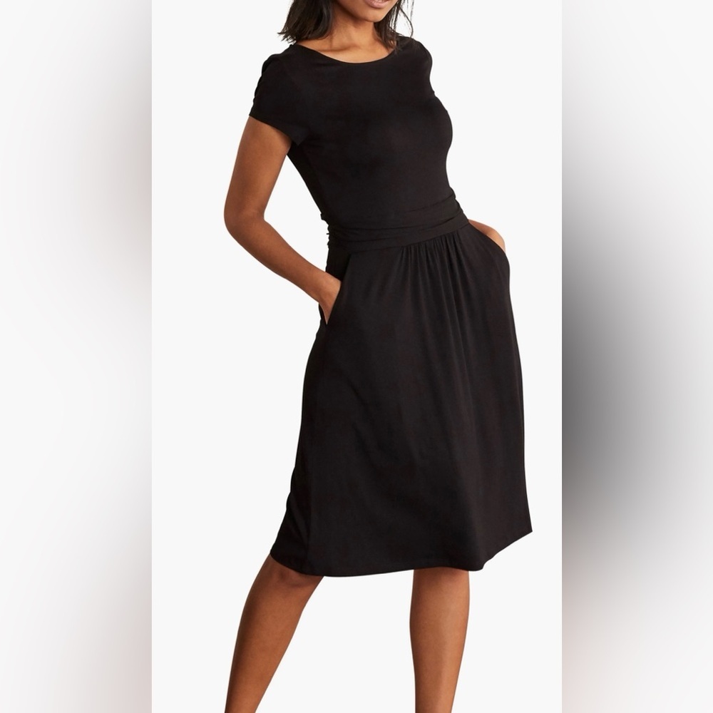 Boden Amelie Jersey Dress in Black 18L - Picture 4 of 7